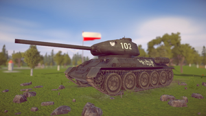 Rudy ("Ginger") - a T-34-85 tank from a Polish series Four Tank-Men and a Dog[7] airing in 1966-1970.