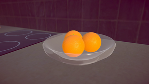 Oranges - visual and audio reference to one of Testoviron (YouTuber) videos of him teasing the watcher by handing an orange to the camera and taking it away.[1]